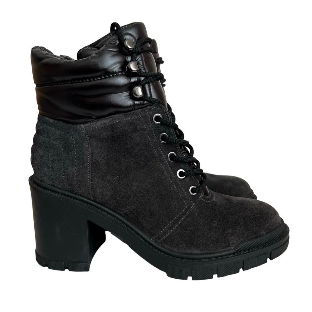 Marc Fisher LTD Leather Velima Lace Up Lug Sole Ankle Boots Size 8.5